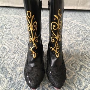 Disney Frozen Anna Girls Dress Up Boots Size 11/12